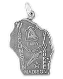 Sterling Silver Wisconsin Charm