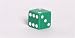 16mm d6 Green Opaque Square Edge Dice with Pips