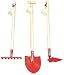 CHILDRENS LONG HANDLED TOOL SET. RAKE HOE AND SPADE APPROX. SIZE 700MM X 160MM G65