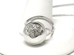 Small Crystal Ball Heart Pendant Necklace Jewelry