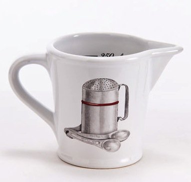 Vintage Style Measuring Cup for Baking, 8 Oz Capacity, Stoneware