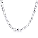 Sterling Silver Polished Open Closed Link Necklace 17