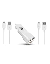 Wireless: X5 Mobile Fast Dual USB Car Charger 2.1Amps / 10W + 2 Micro USB Cables for Samsung Galaxy S2 S3 S4 And HTC Motorola Google And Android Phones - X5 Mobile