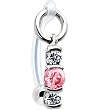 Clear Pink Zirconia Trio Drop Bioplast Intimate Piercing