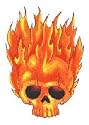 Flaming Skull Temporary Tattoo