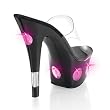 Pleaser Shoes Women��s KISS-201LT3, 6" Stiletto Heel Platform Slide W/"O" Lights
