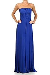 Strapless Halter Off the Shoulder Wrap Floor Length Jersey/Spandex Evening Dress/Party Dress/Maxi Dress 