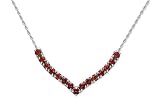 Elegant 3.75 carats total weight Round Shape Garnet Gemstone Pendant Necklace in Sterling Silver