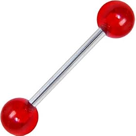 Barbell - NY APPLE RED Tongue Ring by 