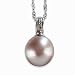 Natural Lavender 9.5-10mm Dewdrop 14k Gold Diamond Cultured Pearl Pendant w. Gold Chain Necklace - by Dahlia Classic Jewelry Collection
