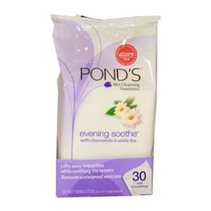  Pond's Lingettes nettoyantes humidifiées Evening Soothe - Formule à la camomille et au thé blanc - 30/paquet