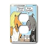 Rich Diesslin The Cartoon Old Testament - Zephaniah 3 1 9 A Bad Day at the Office Bible lions wolves wolf officials judges - Light Switch Covers - 2 plug outlet cover