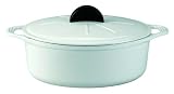Daniel Boulud Kitchen Infiniti Cast Iron 5-Quart Oval Roaster, White