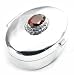 PillBox Sterling Silver GARNET Classic Oval Pill Box