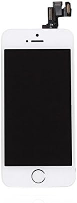 iPhone 5s Screen Replacement LCD Digitizer Kit with Spare Parts (Home Button, Camera, Earpiece Speaker, Flex Cable) Pre-Assembled, (White) Madsen Outlet™