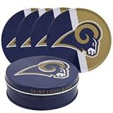 St. Louis Rams Five Piece Tin Coaster Set with Collector Tin