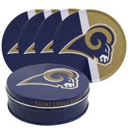 St. Louis Rams Five Piece Tin Coaster Set with Collector Tin