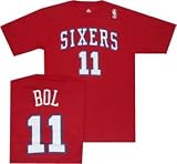 Philadelphia 76ers Sixers Manute Bol Throwback Adidas Red Shirt