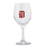 Detroit Tigers Orange Pewter D Wine Glass