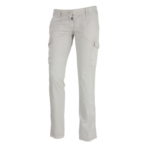 Timezone Damen Hose/ Lang Slim Fit, 16-0183 Thea, Gr. 38/40 (30), Beige (2038 silver birch Preisvergleich