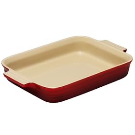 Le Creuset Stoneware 12 1/2-Inch Rectangular Baking Dish, Cherry (Kitchen) 