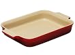 Le Creuset Stoneware 12-1/2-by-9-1/2-Inch Rectangular Baking Dish, Cherry Red