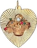 Tree of Life with Basket of Flowers in Heart, 14K Gold Charm