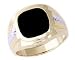 Men's Square Onyx and Diamond Ring
