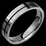 Noir Titanium Band with Elegant Black Stripe- Choose your Color for Free!