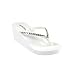 Soda Rhinestone Wedge Flip Flops White