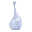 Handmade Lavender Ceramic Table Art Flower Vase With Striking Line Accents