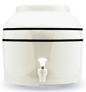 Ceramic Water Crock Dispenser - Double Black Line