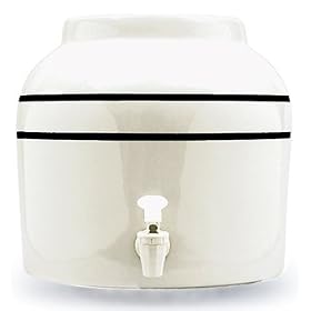Ceramic Water Crock Dispenser - Double Black Line