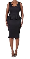 Square Neck Polyester Vintage Peplum Bodycon Dress/Club Dress/Party Dress 