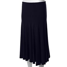 Journee Collection Solid Elastic Waist Skirt - Navy