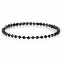 Genuine Black Swarovski Crystal and silver bead Choker Necklace