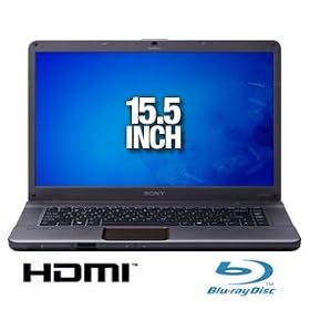 Sony VAIO VGN-NW115J/T Laptop Computer - Intel Pentium Dual-Core T4200 2.0GHz, 4GB DDR2, 320GB HDD, Blu-Ray/DVDRW, 15.5