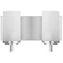 Globe Olivia Two-Light Vanity, Brushed Steel with Frosted Globes #5066901