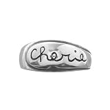 Sterling Silver Script Cherie Band Ring Size 8