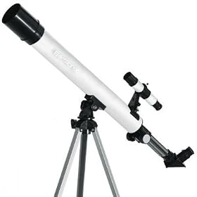 White TwinStar AstroMark 50mm 75x Power Refractor Telescope