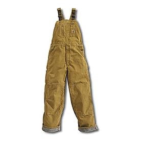 Carhartt Flannel Lined Sandstone Bib Overall R42