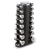 Hampton 2.5 lb to 25 lb 8 Pair Chrome Beauty Grip Dumbbell Club Pack With Rack