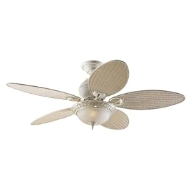 Hunter 21648 Caribbean Breeze Two-Light 54-Inch Five-Blade Ceiling Fan, Textured White... by Hunter Fan Company