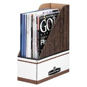 Bankers Box 07223 Open Back Woodgrain Corrugated Magazine File, 12/Carton