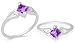 Princess Cut Amethyst Ring Sterling Silver