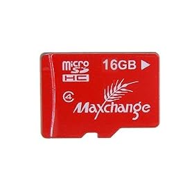 Maxchange 16GB Class 4 TF/Micro SD Card (Red) + Worldwide free shiping