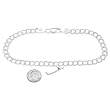 Sterling Silver Field Hockey Stick on 4 Millimeter Charm Bracelet