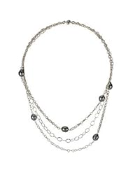 Sterling Silver 18.00 Inch Tahitian Cultured Pearl Necklace