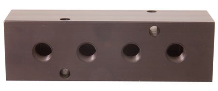 MM-10 Aluminum Single-Sided Ports Manifold 1/4 NPT Ports, 3/8 NPT Inlet