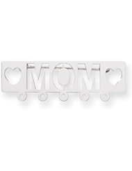 14k White Gold Mom Pin. Metal Wt- 3.4g